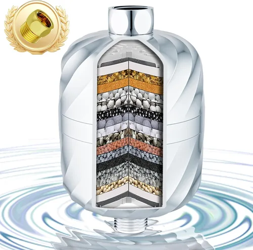 Filtro de ducha de alto rendimiento, 99% de eliminación de cloro, óxido, impurezas, suaviza el agua dura, mejora la piel, hace que el cabello sea
