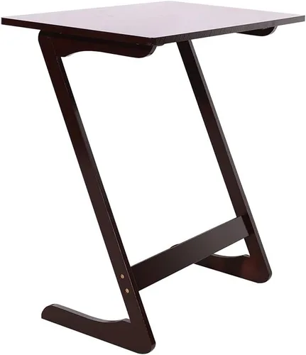 Escritorio plegable inteligente de bambú en forma de Z de 23.6 x 15.7 x 25.6 in para uso doméstico, bandeja de TV plegable, mesa auxiliar de sofá