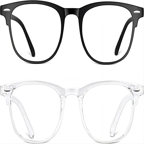 Paquete de 2 lentes de bloqueo de luz azul para mujeres y hombres, antifatiga ocular y antirreflejos UV, lectura de computadora, juegos, televisión,