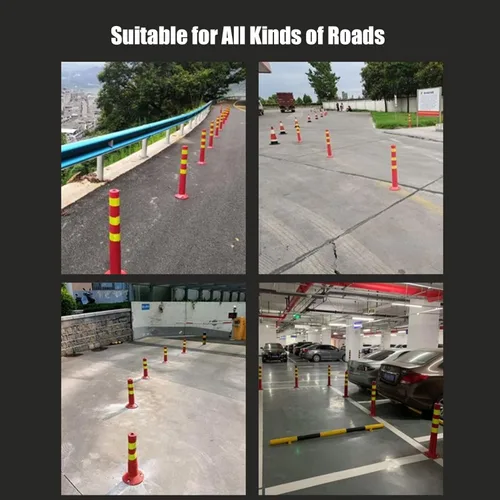 Miniatura 7 de 3 bolardos de estacionamiento de tipo fijo, postes flexibles de PVC para delineador de tráfico con pernos de expansión, postes de seguridad de cinta