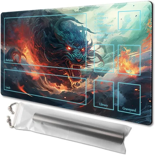 Miniatura 29 de MTG - Tapete de juego tamaño 24 x 14 pulgadas, bolsas de almacenamiento gratuitas, respaldo antideslizante, impresión, ideal para entusiastas