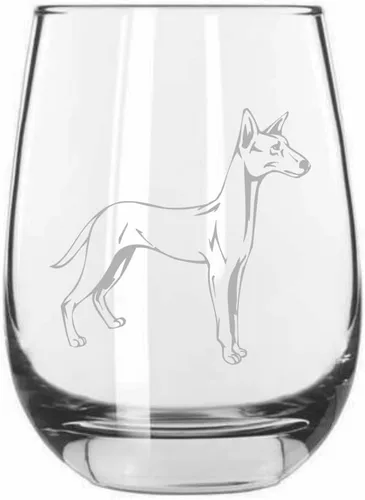 Miniatura 75 de Sakhalin Husky Dog - Copa de vino grabada personalizada de 15.25 onzas sin tallo