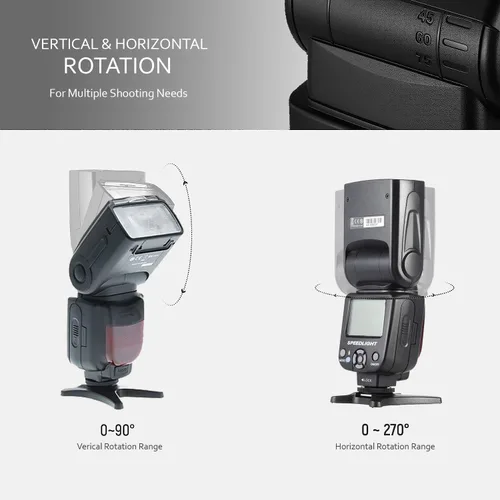 Miniatura 3 de Flash Speedlite con pantalla LCD compatible con cámaras Nikon, Canon, Sony, Panasonic, Leica, Fujifilm, Pentax y Olympus con zapata caliente
