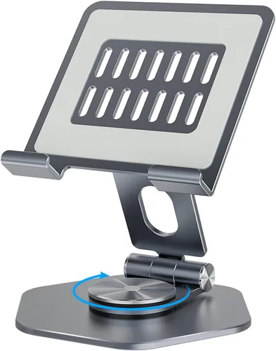 Miniatura 8 de Soporte Plegable de Aluminio para Tableta para Escritorio, Soporte Giratorio de 360° para iPad y Tableta – Soporte de Escritorio Portátil y Estable