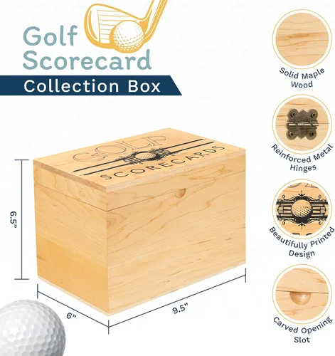 Miniatura 4 de Caja de colección de tarjetas de puntuación de golf, capacidad para tarjetas de puntuación, fotos, recuerdos, libros de yardage, caja