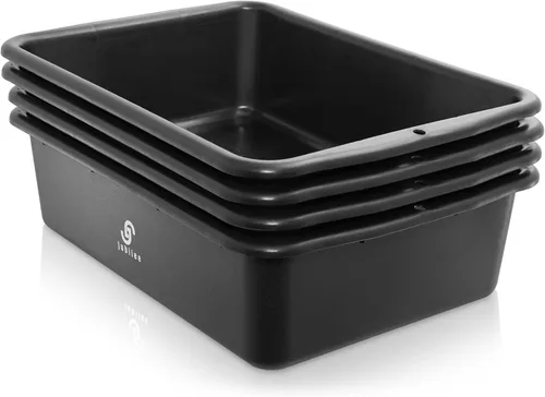 Miniatura 2 de Jubilee Paquete de 4 Contenedores de Almacenamiento de Plástico, Bandeja Utilitaria Comercial - Caja Resistente de Uso Pesado para Lavavajillas