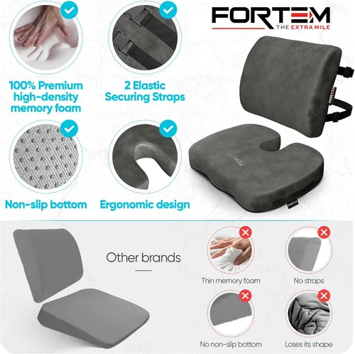 Miniatura 7 de FORTEM Cojín para Silla de Oficina, Cojín para Silla de Oficina, Almohada de Apoyo Lumbar para Silla de Oficina, Espuma Viscoelástica para Aliviar