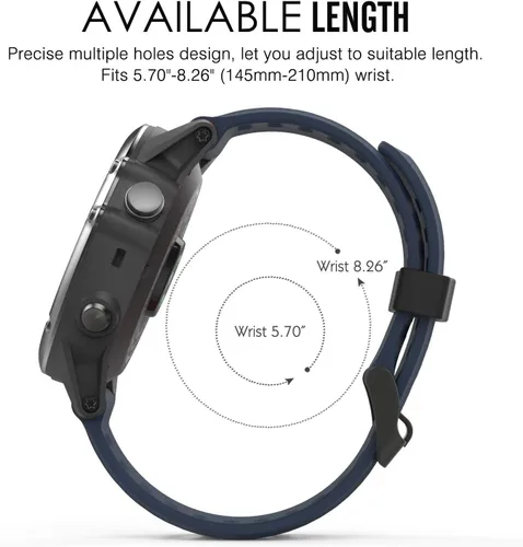 Miniatura 6 de MoKo Correa compatible con Garmin Fenix 3/Fenix 5X, [4 unidades] Correa de repuesto de silicona suave para reloj inteligente Garmin Fenix 3/Fenix 3