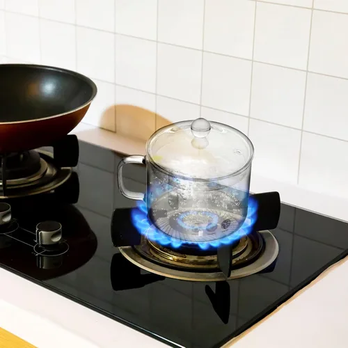 Miniatura 7 de DOITOOL Cacerola de vidrio con tapa, olla transparente para cocinar en la estufa, cacerola de cocción de vidrio con mango lateral para fideos