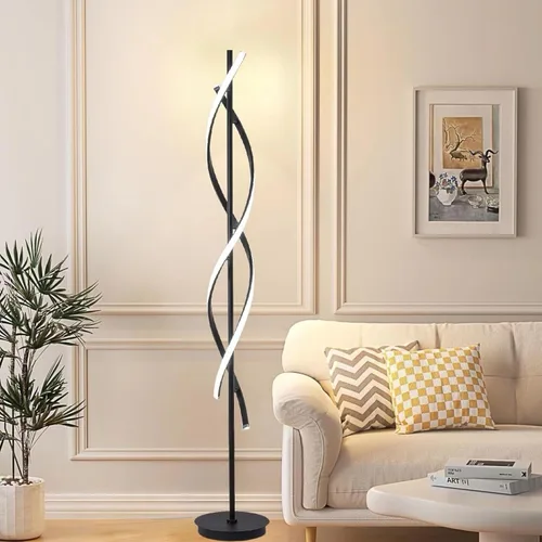 Miniatura 2 de NKU Lámpara de pie en espiral para sala de estar, moderna lámpara de pie LED con control remoto regulable elegante diseño en espiral lámpara