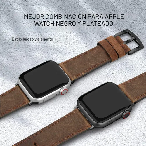 Miniatura 6 de EDIMENS Correas de cuero compatibles con Apple Watch de 1.81 pulgadas, 1.77 pulgadas, 1.73 pulgadas, 1.65 pulgadas (serie 1, 2, 3) para hombres