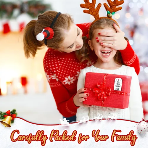 Miniatura 6 de 720 piezas de etiquetas autoadhesivas para regalos de Navidad, etiquetas de nombre kraft de Navidad, pegatinas navideñas de kraft natural, etiquetas