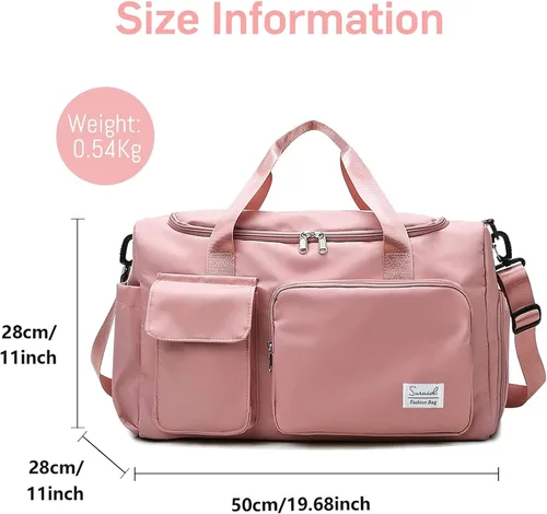 Miniatura 3 de Bolsa deportiva de gimnasio con compartimento para zapatos, bolsa de viaje con bolsillo separado seco húmedo para hombres y mujeres, bolsa de noche