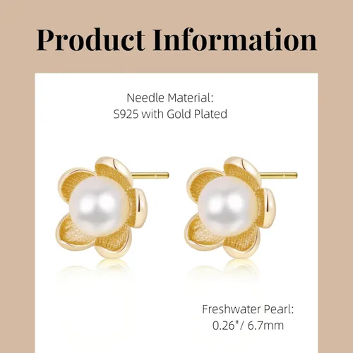 Miniatura 36 de Aretes de perlas para mujer, perlas redondas blancas, aretes de oro envueltos de alambre, joyería hecha a mano para mamá, amante y ella