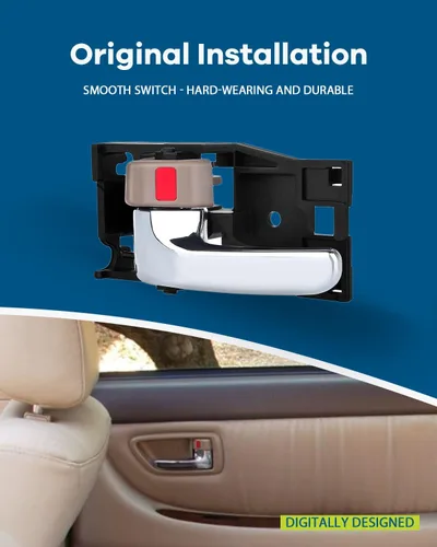 Miniatura 3 de LUJUNTEC Manijas de puerta interiores, manijas de puerta trasera delantera del conductor izquierdo del pasajero lado derecho, repuesto para Toyota