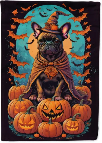 Miniatura 40 de Caroline's Treasures DAC1466GF - Bandera decorativa para jardín de Halloween de Affenpinscher Witchy para jardín, decoración para patio exterior