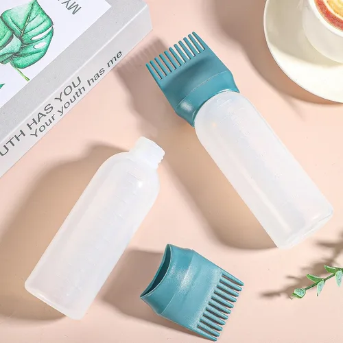 Miniatura 4 de Pimoys Botella aplicadora de aceite para el cabello, 6 onzas, paquete de 2 botellas aplicadoras de peine de raíz, botella de tinte para el cabello