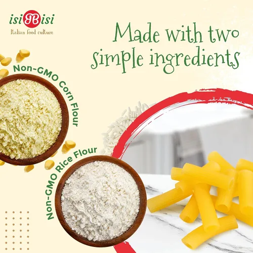 Miniatura 3 de isiBisi Pasta Rigatoni sin gluten, 2 libras - Fideos artesanales de maíz y arroz - Vegana, sin OMG, fabricada en Italia