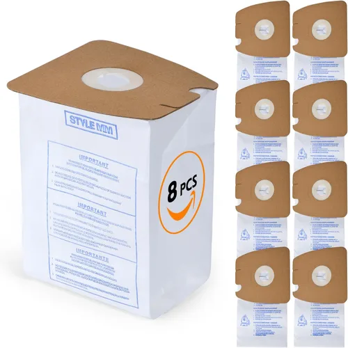 Paquete de 8 bolsas de vacío estilo MM para aspiradoras Eureka Mighty Mite 3670 y 3680 – Reemplaza piezas 60295, 60295A, 60295B, 60295C, 60296 y