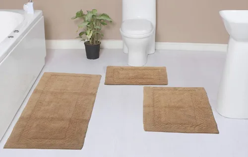 Miniatura 43 de Home Weavers Classy - Juego de alfombras de baño 100 % algodón, decoración de baño, lavable, extrasuave y absorbente, tapete de cocina, juego de Aqua