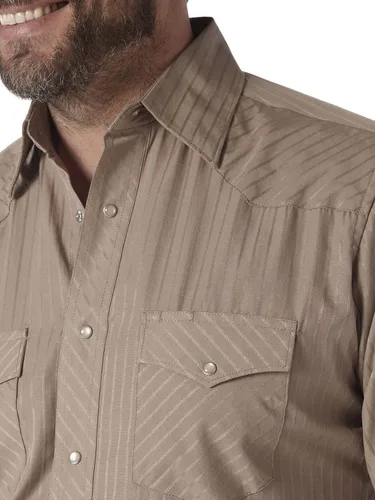 Miniatura 3 de Wrangler Camisas deportivas de manga larga con botones a presión y dos bolsillos para hombre