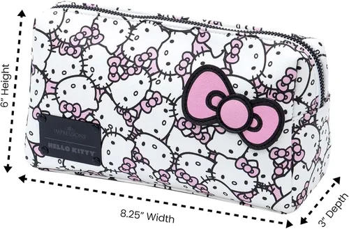 Miniatura 2 de Impressions Vanity Hello Kitty - Bolsa de cosméticos con piel sintética impermeable, bolsa con cremallera para artículos de tocador
