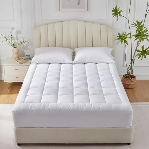 Miniatura 7 de CozyLux Protector de Colchón Tamaño Individual con Pillow Top de Algodón Refrescante, Cubrecolchón de 8-21" de Bolsillo Profundo, Funda de Colchón
