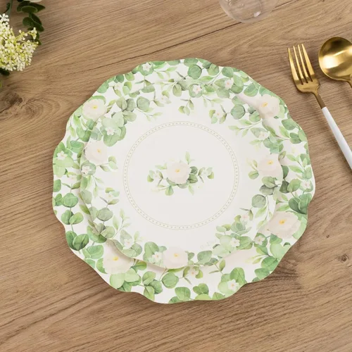 Miniatura 22 de Efavormart - Paquete de 50 platos redondos de bagazo biodegradables blancos de 7 pulgadas, compostables, ecológicos, desechables, aperitivos, Tipo 17