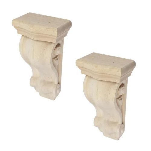 Miniatura 13 de Woogim 2 soportes de madera tradicionales de madera para estantes decorativos para el hogar, techo, esquina, decoración de esquina de 1.97 pulgadas