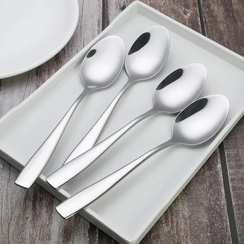 Miniatura 4 de Asking Cuchara de cocina de acero inoxidable de 12 piezas, cucharas de mesa para cubiertos