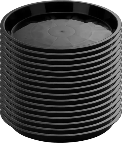 Honeydak Paquete de 16 platillos de plástico para plantas de 14.2 pulgadas, bandeja de agua de plástico para interiores y exteriores, maceta