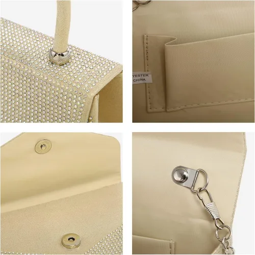 Miniatura 5 de Dasein Bolso de noche para mujer, embragues de fiesta, bolsos de boda, cóctel, baile de graduación, bolsos con purpurina esmerilada