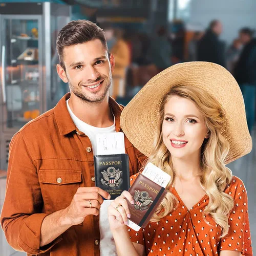 Miniatura 7 de Funda para pasaporte de alta calidad para viajes, con bloqueo RFID, delgada, duradera y apta para viajes, cartera para pasaporte mantiene tus