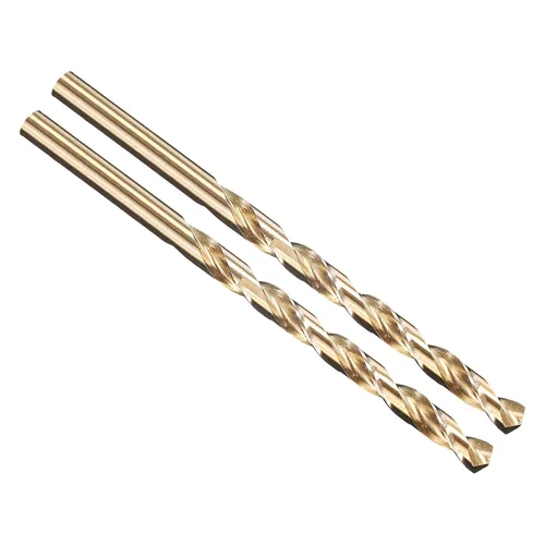 Miniatura 88 de PATIKIL Broca Jobber de 0.039 in, vástago recto M35 cobalto 5% acero de alta velocidad 135° acabado dorado para metal duro de acero inoxidable - 2