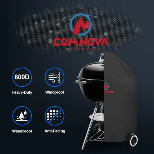 Miniatura 3 de Comnova Funda para Parrilla de Carbón - Resistente e Impermeable para Parrilla Kettle Weber, Parrilla Kettle Cuisinart y Más