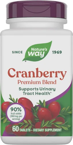 Nature's Way Suplemento prémium de arándano, apoyo para la salud del tracto urinario* con vitamina C, 60 tabletas