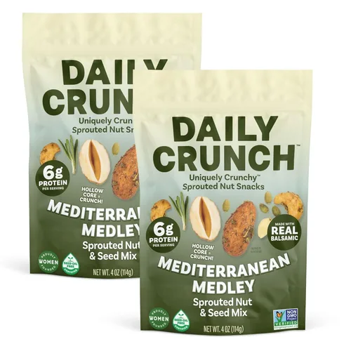 Miniatura 10 de Daily Crunch Almendras germinadas y nueces deshidratadas para un crujido único, apto para dieta cetogénica, sin OMG, sin gluten, 4 onzas