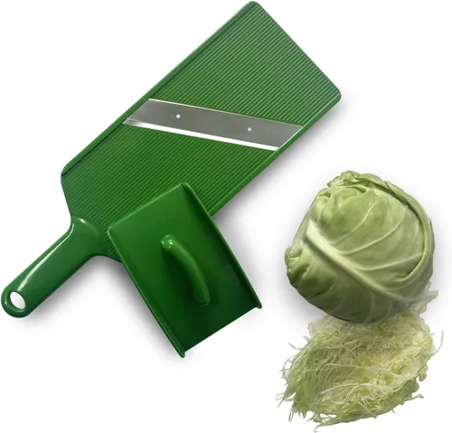Cortadora de verduras de grosor fijo - Trituradora de repollo ultrafina para ensaladas, tacos de jícama, cebolla, papas fritas - Herramienta de Verde