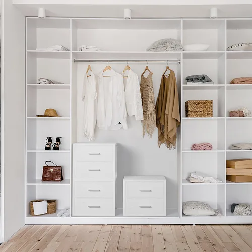 Miniatura 2 de BOLUO Cajones de Almacenamiento Apilables Organizadores de Closet y Almacenamiento de Tela Blanca Cómoda de 2 Cajones para Dormitorio 2 Paquetes