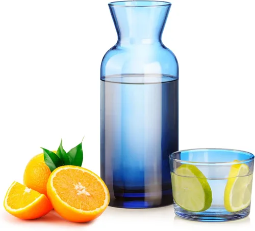 Miniatura 10 de Wrenbury Juego Vintage de Jarra y Vaso para Mesita de Noche - Jarra de Agua para Enjuague Bucal con Vaso para Baño - Decantador Ámbar para Mesita