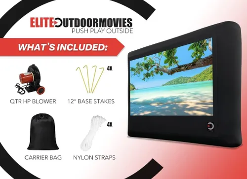 Miniatura 5 de Elite Outdoor Movies Pantalla inflable de alta calidad, superficie de proyección delantera/trasera de 10 x 5 (diagonal de 16.9 pies)