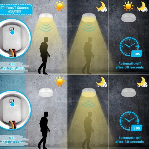 Miniatura 6 de Luz de techo LED con batería inalámbrica con sensor de movimiento, 300 lúmenes, 5 W, para interiores y exteriores, armario, despensa, escalera