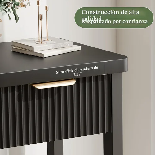 Miniatura 4 de Lulive Mesa Consola Acanalada de 51" para Entrada, Mesa de Entrada con 3 Cajones de Madera, Mesa Estilo Granja Detrás del Sofá para Sala de Estar