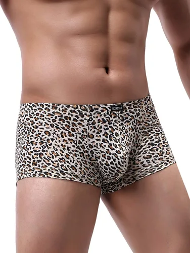 Miniatura 7 de IKINGSKY iKingksy - Calzoncillos tipo bóxer de leopardo para hombre, de tiro bajo