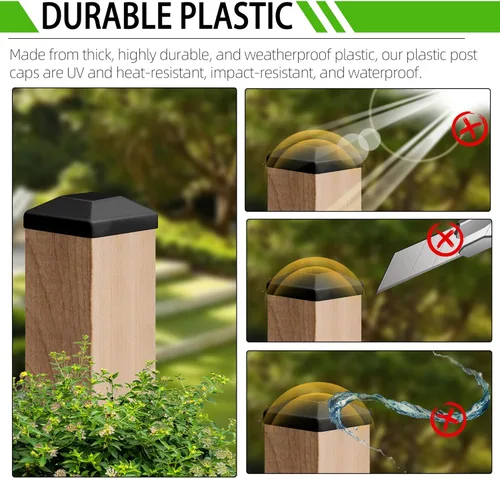 Miniatura 3 de TonGass Paquete de 24 tapas de madera para postes de valla de madera de 4 x 4 pulgadas (3 5/8 pulgadas), cubierta de madera para postes de terraza