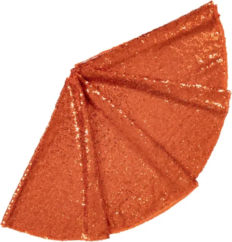 Miniatura 20 de ShinyBeauty Falda de árbol de Navidad rosa claro de 24 pulgadas, falda de lentejuelas para lápices/mini árboles, cubierta navideña para Año Nuevo