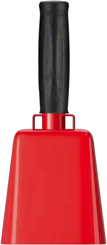 Miniatura 10 de Campana de vaca de acero de 8 pulgadas con asa, campana para hacer ruido, campana de llamada de mano fuerte para eventos deportivos, fútbol, fútbol