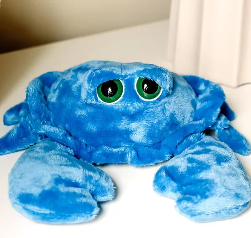 Miniatura 6 de The Petting Zoo Animal de peluche de cangrejo, regalos para niños, animales del océano de ojo brillante, juguete de peluche de cangrejo azul de 9