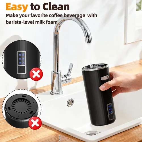 Miniatura 5 de Electactic Espumador de leche, vaporizador de leche eléctrico 6 en 1, máquina automática de espuma fría y cálida de 8.5 onzas líquidas y calentador