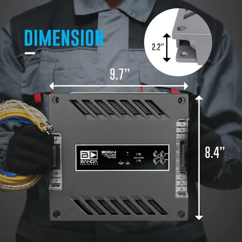 Miniatura 2 de Amplificador de audio para vehículos de 4 canales, amplificador mono de alta potencia de 200 WRMS con filtro subsónico y filtro de paso bajo estable